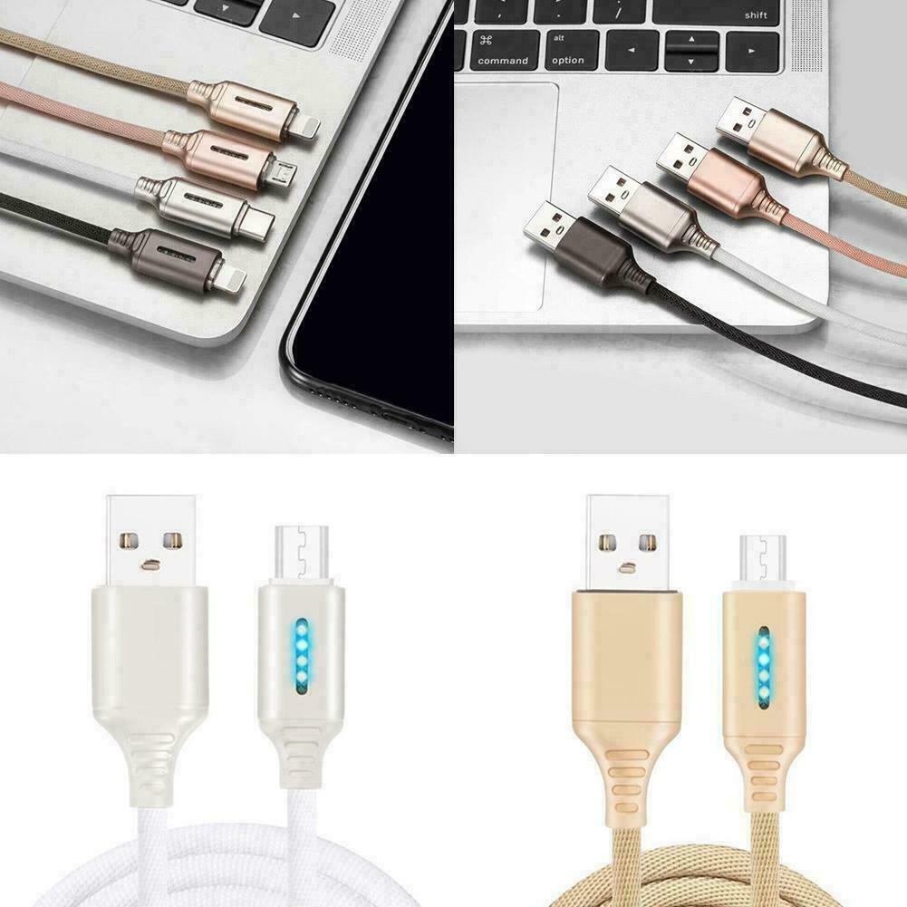 Auto Cut-off Fast Charging Nylon Cable Gold / Android