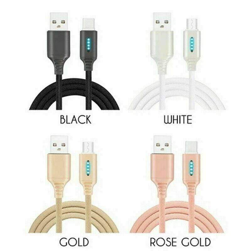 Auto Cut-off Fast Charging Nylon Cable Black / Android
