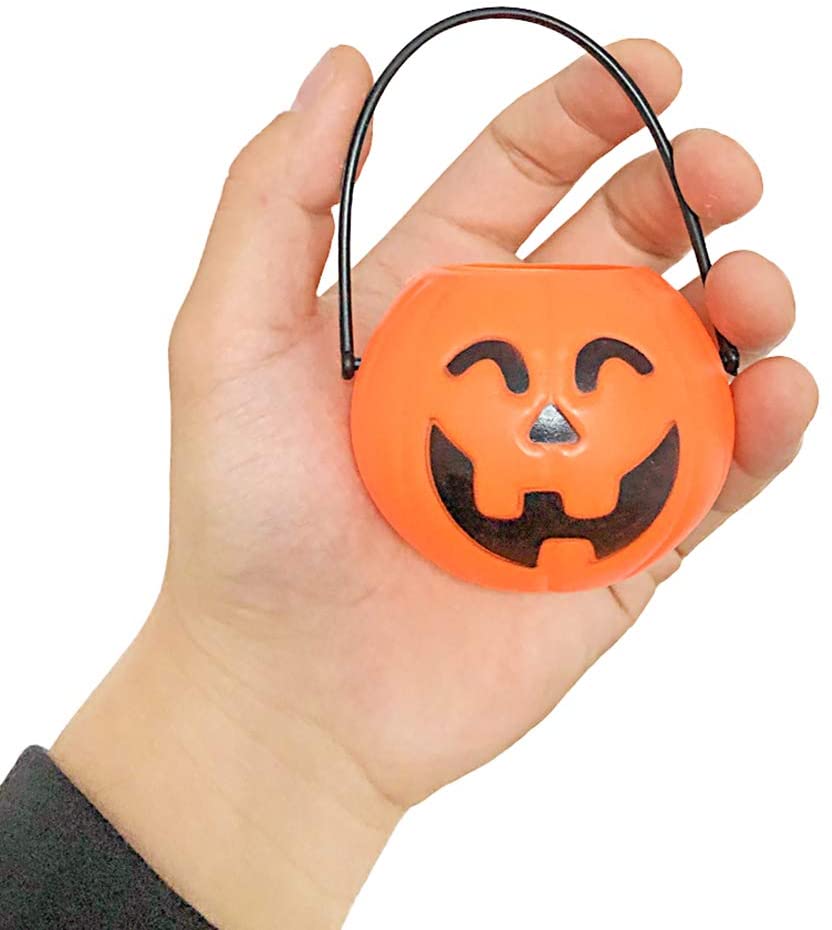 Halloween Mini Pumpkin Basket 6 PACK Candy Bucket for Children