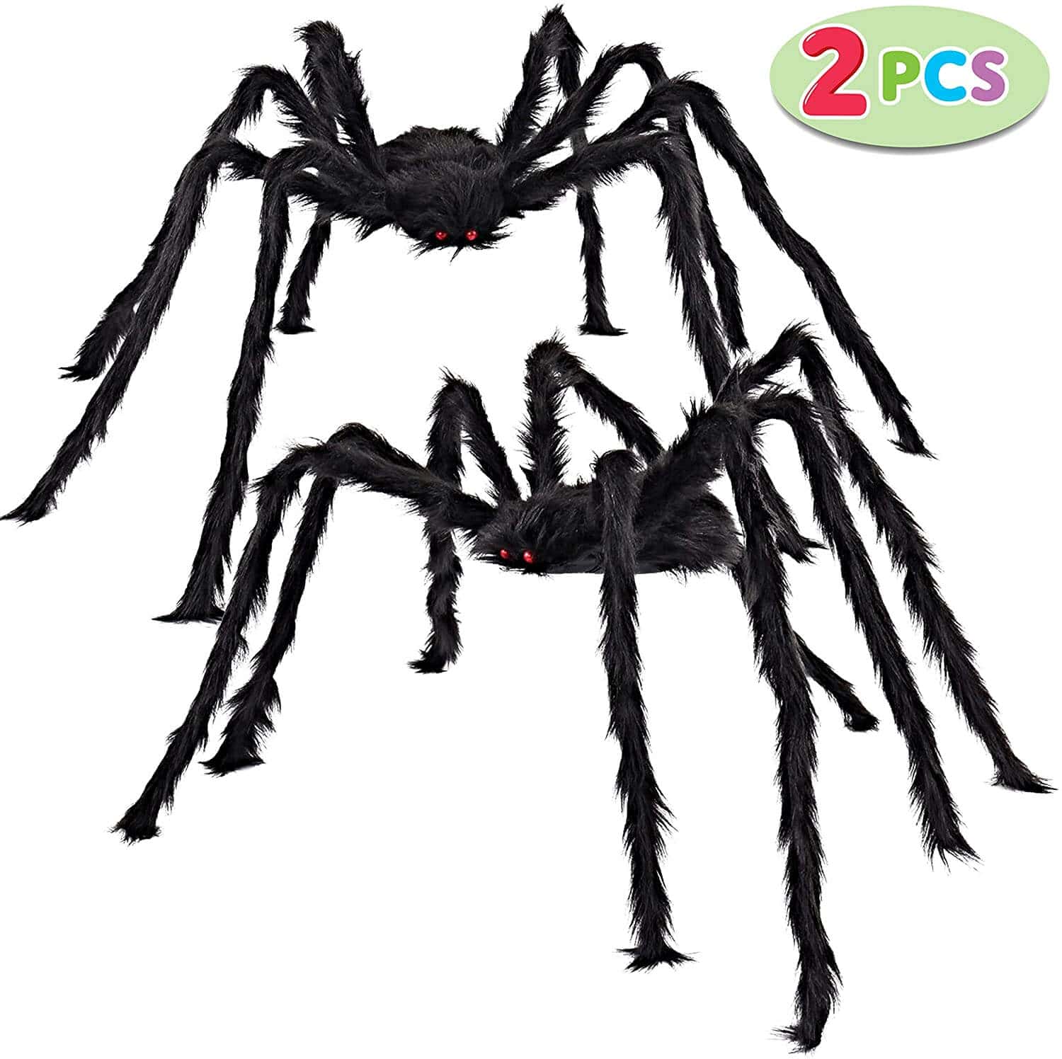 Halloween Outdoor Decorations Hairy Spider 2 PACK 5 Feet