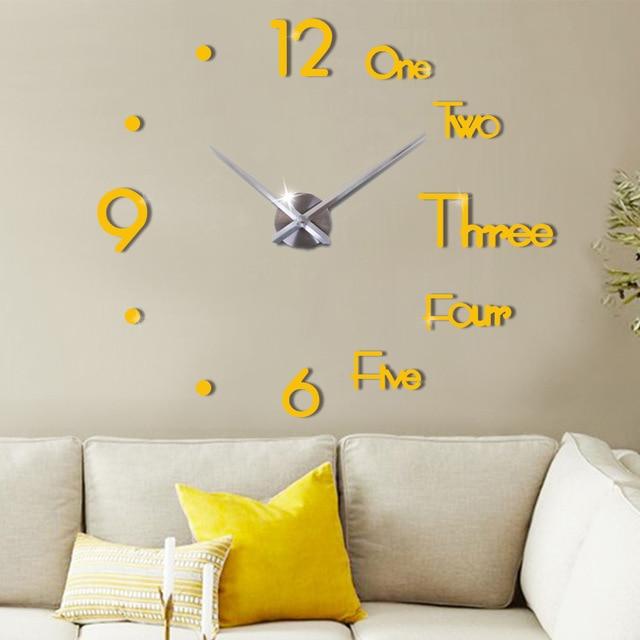 Large Wall Clock For Living Room Gold / 37 Inch