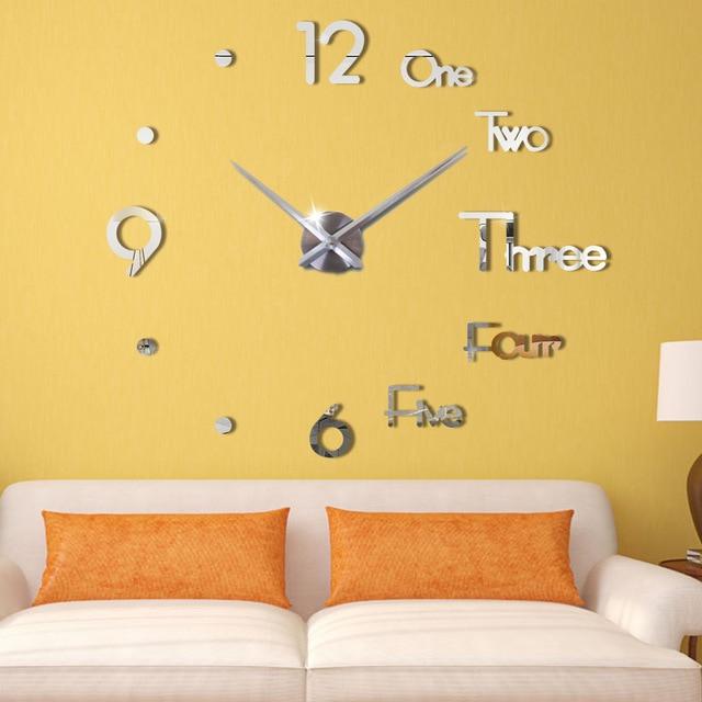 Large Wall Clock For Living Room Silver / 27 Inch