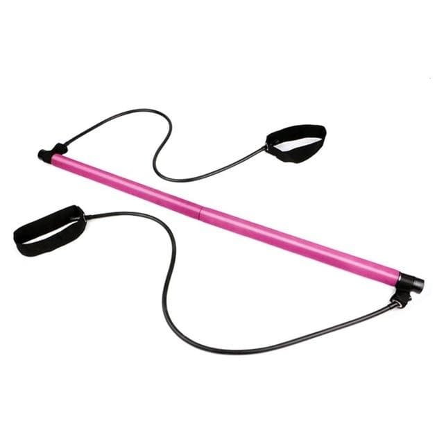 Yoga Rope Puller Exercise Stick Rose Red