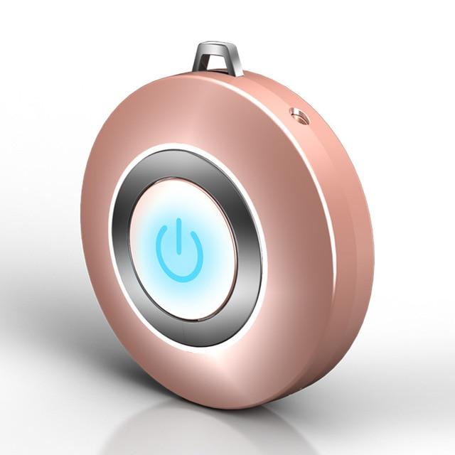 Personal Air Purifier Necklace Wearable Gold